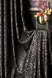 Luxury Black Damask Curtains Custom Size Color Block Drape