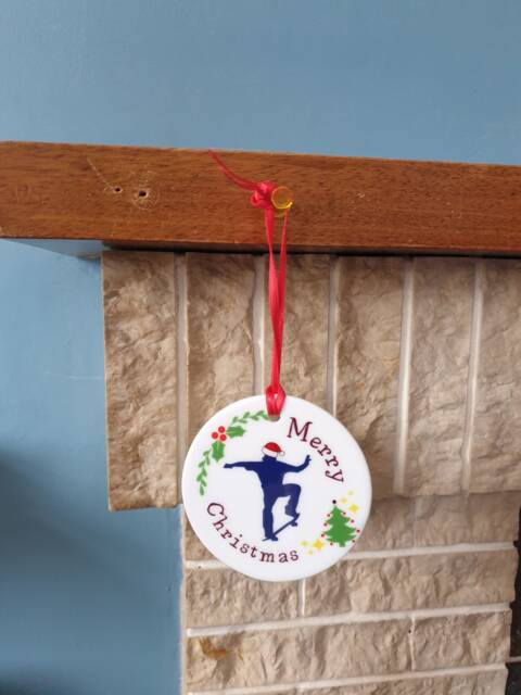 Skateboarder Christmas Tree Decoration With Lovely Skateboarding Design - image 1