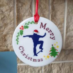Skateboarder Christmas Tree Decoration With Lovely Skateboarding Design - thumbnail 2