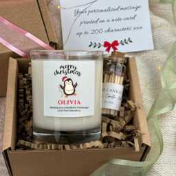Personalised Christmas Candle Gift - Custom Name Box For Her, Secret Santa Holiday Present - thumbnail 1