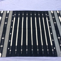 3x5 Black & White Cotton Rug Dhurrie - Stripes - International Shipping in 7 Days - thumbnail 2