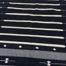 3x5 Black & White Cotton Rug Dhurrie - Stripes - International Shipping in 7 Days - thumbnail 3