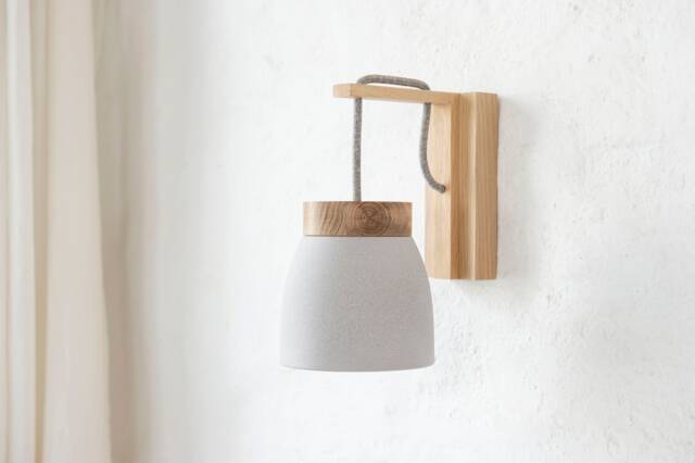 No.11 S - Ceramic Oak Wood Wall Light For Outlet Many Colours Incl. E14 Led Bulb Opt. Switch Handmade Matt - image 1
