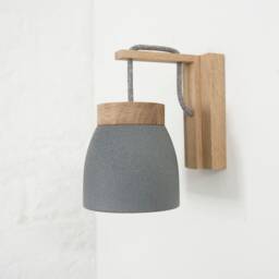 No.11 S - Ceramic Oak Wood Wall Light For Outlet Many Colours Incl. E14 Led Bulb Opt. Switch Handmade Matt - thumbnail 2