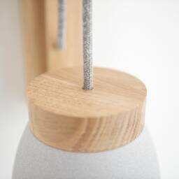 No.11 S - Ceramic Oak Wood Wall Light For Outlet Many Colours Incl. E14 Led Bulb Opt. Switch Handmade Matt - thumbnail 3