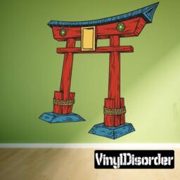 Japanese Symbol Archway Wall Decal - Fabric Vinyl Removable & Reusable Japanesesymboluscolor005Et