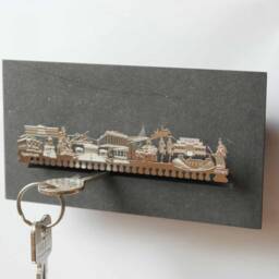 Athens Skyline Key Rack - Stainless Steel Home Decor, Greek Souvenir - thumbnail 1