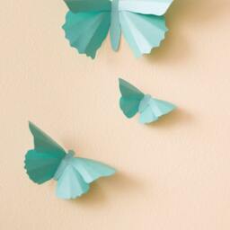3D Butterfly Wall Decor Wall Butterflies, Nursery Decor, Girls Room, Butterfly Art in Aqua Metallic - thumbnail 2