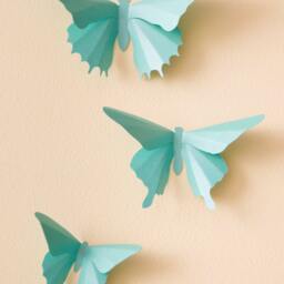 3D Butterfly Wall Decor Wall Butterflies, Nursery Decor, Girls Room, Butterfly Art in Aqua Metallic - thumbnail 3