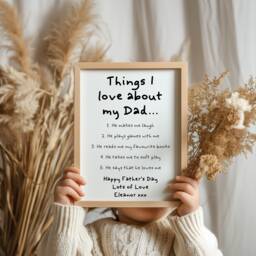 Personalised Framed Daddy Gift, Dad Print, Reasons I Love, Daughter, Son, New Dad, Papa Dad's Birthday, Fathers Day Gifts - thumbnail 1