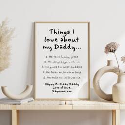 Personalised Framed Daddy Gift, Dad Print, Reasons I Love, Daughter, Son, New Dad, Papa Dad's Birthday, Fathers Day Gifts - thumbnail 3