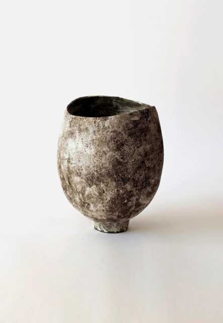Sculptural Ceramic Vase Large Wabi-Sabi Stoneware Vessel, Earth Tones Japandi Decor, Modern Home Accent - image 1