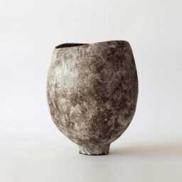 Sculptural Ceramic Vase Large Wabi-Sabi Stoneware Vessel, Earth Tones Japandi Decor, Modern Home Accent - thumbnail 2