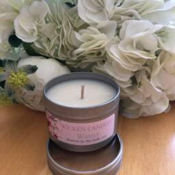 Tin Candle - 100G Fragranced - Your Choice Rose Gold, Silver, White & Red - thumbnail 2
