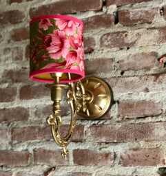 Wall Lamp. Brocante Style. With A Floral Shade - thumbnail 1