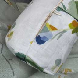 Modern Green Leaf Bolster Cushion Designer 16x6 Inch Wildflower Pillow For Sofa Or Bed Decor/John Lewis Fabric - thumbnail 4