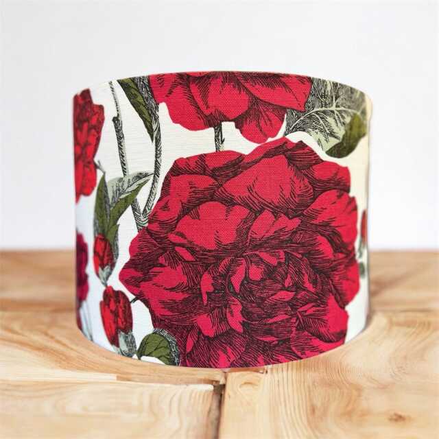 Laura Ashley, Red Roses Drum Lampshade/Pendant Shade. 20cm, 30cm, 40cm - image 1