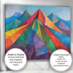 Vibrant Geometric Mountain Range Modern Abstract Landscape Canvas Wall Art Print Decor Picture Ready To Hang - thumbnail 3