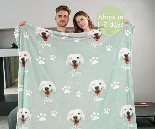 Personalized Dog Blanket With Name - Custom Photo For Pet Lover Gift - image 1