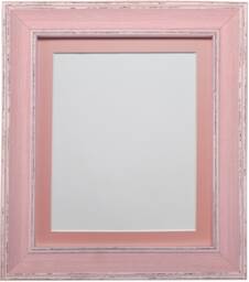 Scandi Distressed Pink Photo Frame With Mount