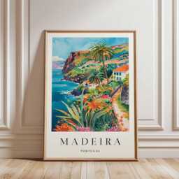 Madeira Portugal Travel Poster Island Landscape Wall Art - thumbnail 3