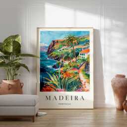 Madeira Portugal Travel Poster Island Landscape Wall Art - thumbnail 2