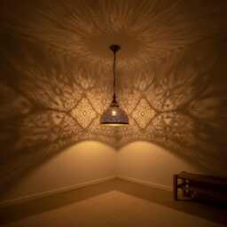 Handmade Hammered Brass Dome Pendant Light, Moroccan Style - thumbnail 2