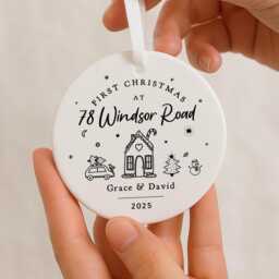 First Christmas in New Home Decoration, Bauble, Ornament, Tree Road Name Bauble - thumbnail 3