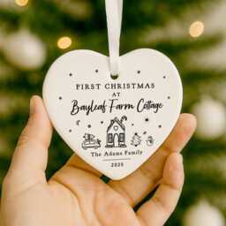 First Christmas in New Home Decoration, Bauble, Ornament, Tree Road Name Bauble - thumbnail 2