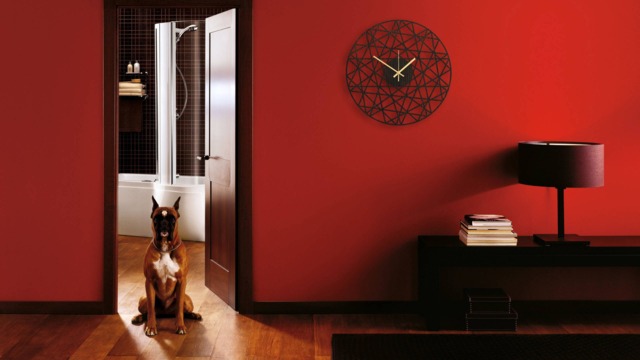 Brown Wall Clock - Wood Polygonal, Modern Decor, Home Rustic Clock, Housewares, Dark Oak Clocks - image 1
