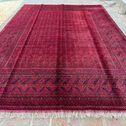 6x9 Authentic Afghan Khal Mohammadi Wool Rug - Maroon Hand-Knotted Tribal Carpet Traditional Oriental Area For Living Room Or Bedroom - thumbnail 3
