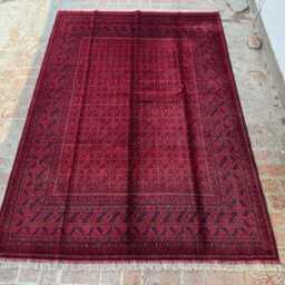 6x9 Authentic Afghan Khal Mohammadi Wool Rug - Maroon Hand-Knotted Tribal Carpet Traditional Oriental Area For Living Room Or Bedroom - thumbnail 2