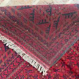 6x9 Authentic Afghan Khal Mohammadi Wool Rug - Maroon Hand-Knotted Tribal Carpet Traditional Oriental Area For Living Room Or Bedroom - thumbnail 4