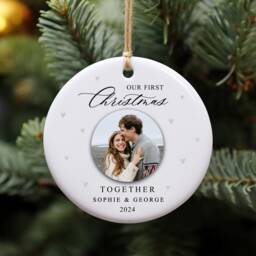 Personalised First Christmas Together Photo Decoration, Ornament Photo, Couple Keepsake, 1st Together, Custom - thumbnail 2