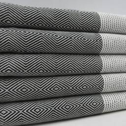 "Big Diamond Towel, Black Towel, 100x180cm, Handmade Towel, 40""x70" - thumbnail 3