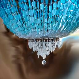 Empire Style Sea Glass Chandelier Massive Coastal Statement Art Piece 9 Light - thumbnail 3