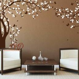 Cherry Blossom Tree Wall Decal, Butterfly Nursery Decor - thumbnail 2