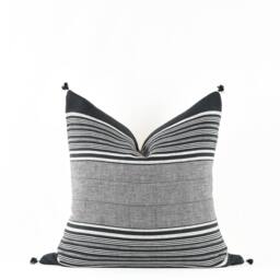 Host - Black White Stripe Cotton Pillow Cover - thumbnail 2