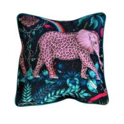 Clarke & Clarke, Elephants Satin Cotton Cushion Cover