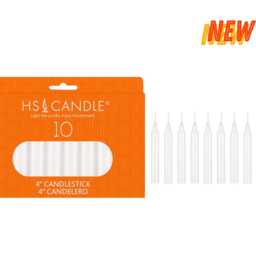 "Unscented White Mini Taper Candles 4""H - 10Pcs Or 5" - thumbnail 3