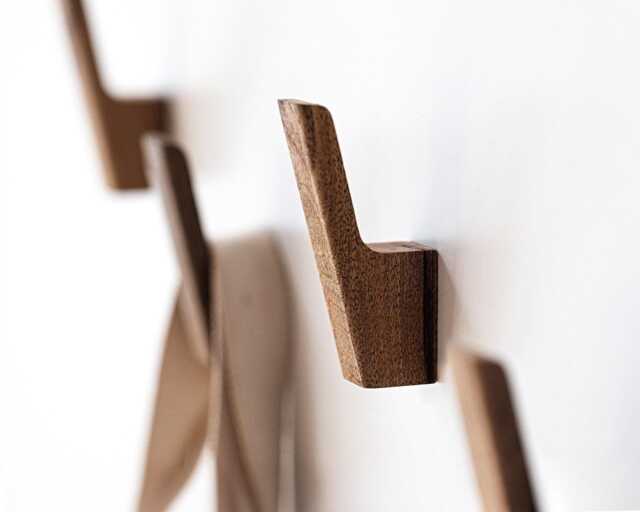 Wooden Coat Hook, Modern Wall Hooks, Entryway Wall Hooks, Towel Hanger, Minimalist Scandinavian Jacket Hooks - image 1