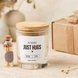 Support Candle Memorial Gift No Words Just Hugs Sending Hug Keepsake Friend Bereavement in Loving Memory Of Mum Dad Grandad Grandma