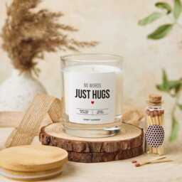 Support Candle Memorial Gift No Words Just Hugs Sending Hug Keepsake Friend Bereavement in Loving Memory Of Mum Dad Grandad Grandma - thumbnail 3