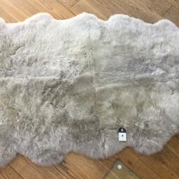 Giant Silver Grey Quad Sheepskin Rug, Nordic Home Decor - thumbnail 3