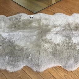 Giant Silver Grey Quad Sheepskin Rug, Nordic Home Decor - thumbnail 2