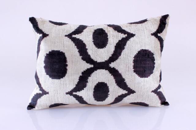 Ikat Velvet Pillow Cover, Handmade Cushion, Decorative Throw Pillow, Boho Cushion Turkish Home Decor - image 1