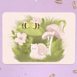 Cute Nature Friends Art Print - Summer Print Poster Kawaii Illustration Deco Home Wall Original Art - A4 A5 A6 - thumbnail 2