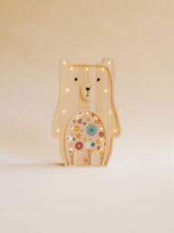 Wooden Teddy Bear Kids Night Light - Nursery Lamp, Birthday Gift, Baby Shower Kids Room Decoration