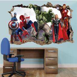 Avengers Heroes Wall Sticker Decal Mural Digital Print Hulk Thor Poster Boys Bedroom 1121 - thumbnail 2