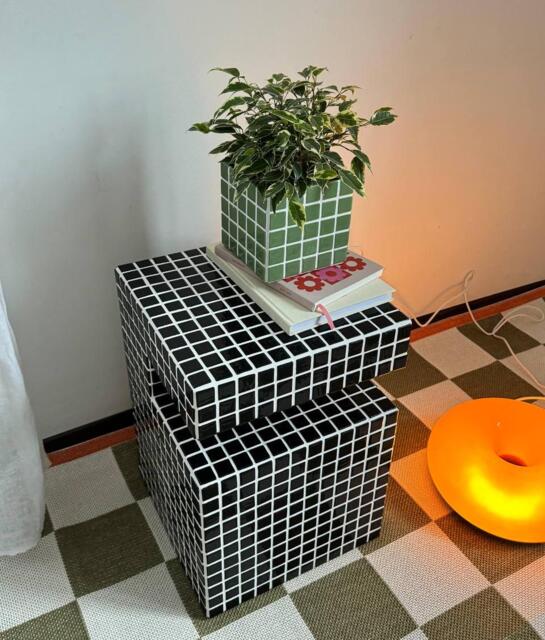 Side Table. Tiled Coffee Home Decor. Handmade. Eco-Friendly Materials - image 1